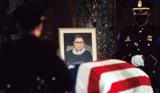 2020年9月18日に死去した米連邦最高裁判所のリベラル派判事、ルース・ベイダー・ギンズバーグ氏。