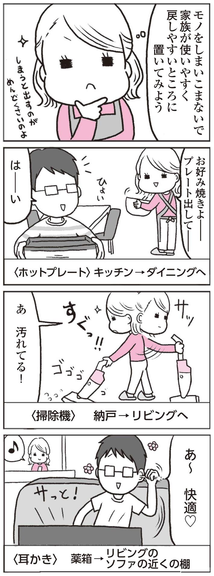 出所＝『<a href="https://www.amazon.co.jp/exec/obidos/ASIN/4799111701/presidentjp-22" target="_blank">部屋がゴチャゴチャで、毎日ヘトヘトなんですが、二度と散らからない片づけのコツ、教えてください！</a>』