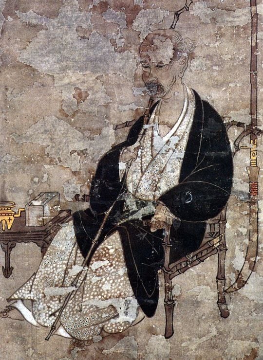 荒木村重の落胤と言われる岩佐又兵衛の自画像（MOA美術館所蔵）、江戸時代