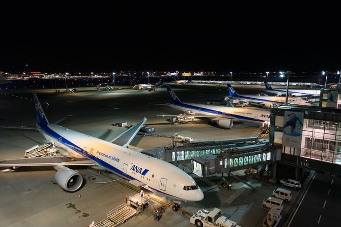 2019年6月4日、羽田空港に停泊中のANA機