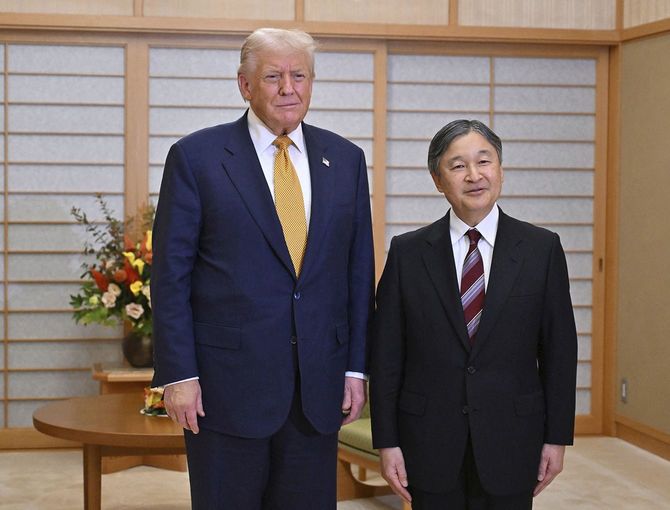 会見される天皇陛下 トランプ米大統領来日