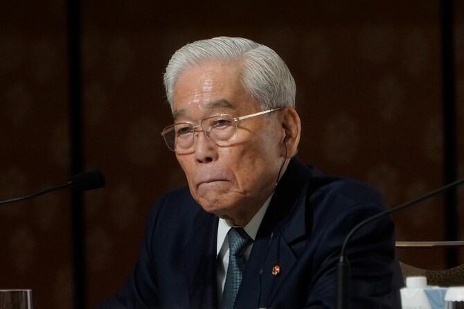 日枝久相談役。会社のために「独裁者」を引きずりおろしたはずだったのに……。（第35回高松宮殿下記念世界文化賞の記者会見に出席した、日本美術協会会長でフジサンケイグループ相談役の日枝久氏＝2024年11月18日、東京都港区のオークラ東京）