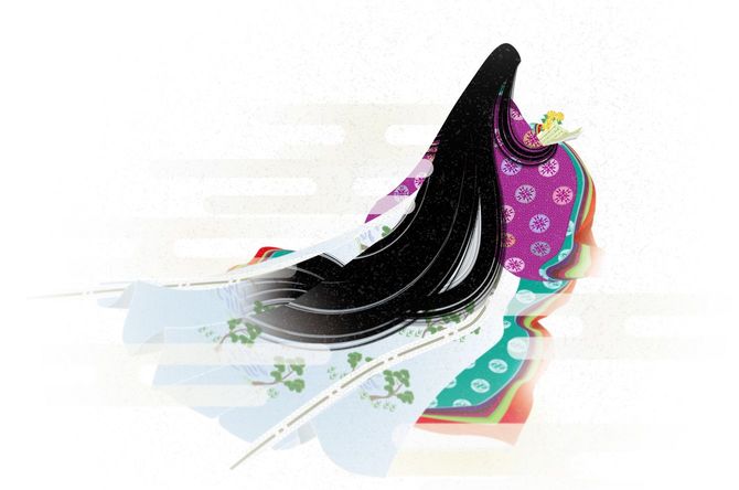 十二単を着た女性のイラスト