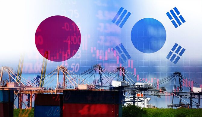 日韓貿易戦争ホワイトリスト経済紛争税-日本はボイコットを宣言する韓国の商品輸出を宣言する技術ビジネス株式市場チャート