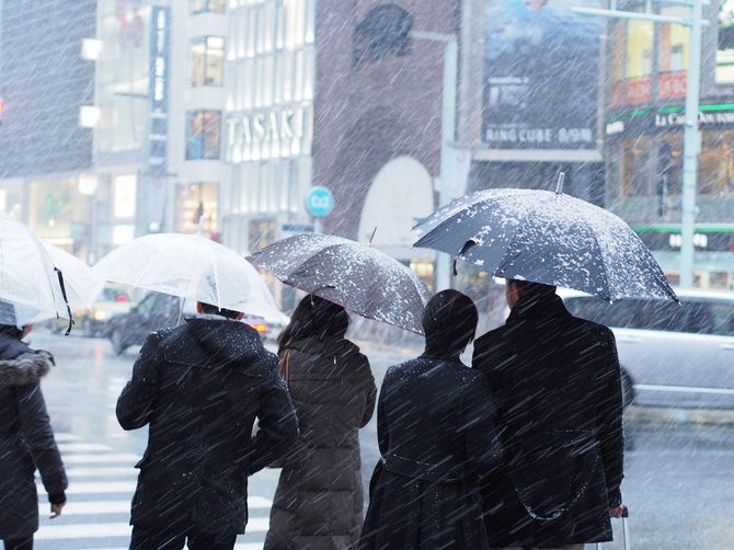 2013年1月14日大雪の降る銀座