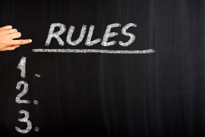 黒板に書き出すルールのリスト