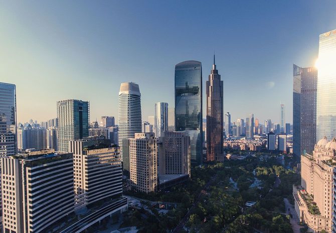 高層ビルが立ち並ぶ中国 広州市