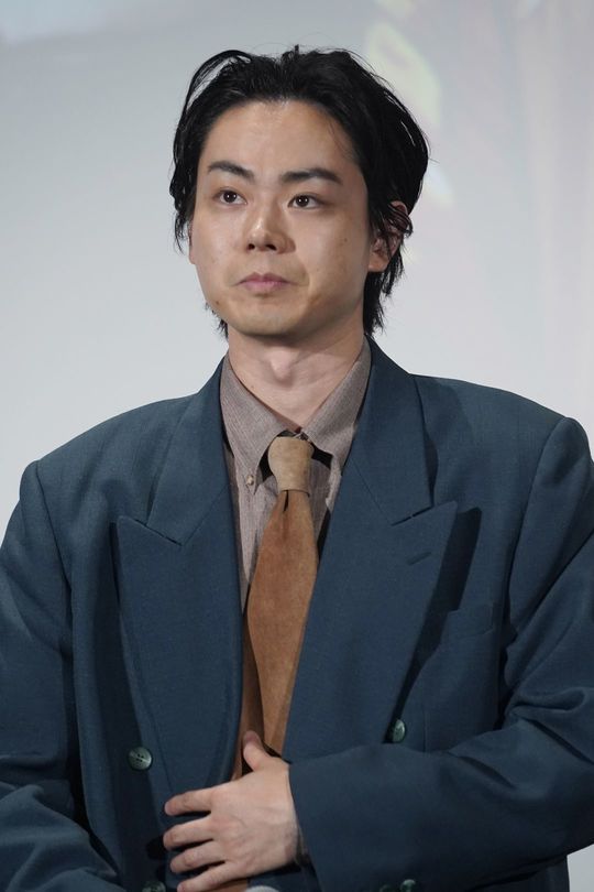 ドラマ「もしもこの世が舞台なら、楽屋はどこにあるのだろう」完成披露試写会に登壇した菅田将暉（「豊臣兄弟！」竹中半兵衛役）、東京都千代田区、2025年9月21日