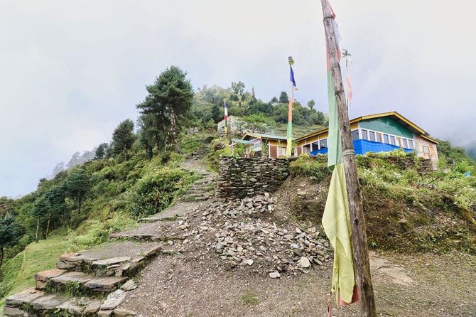 ヒマラヤ山脈、メラ・ピークの登山ルートにある山小屋