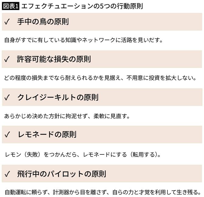 【図表1】エフェクチュエーションの5つの行動原則