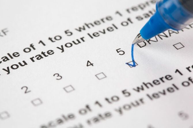 アンケートの回答フォーム