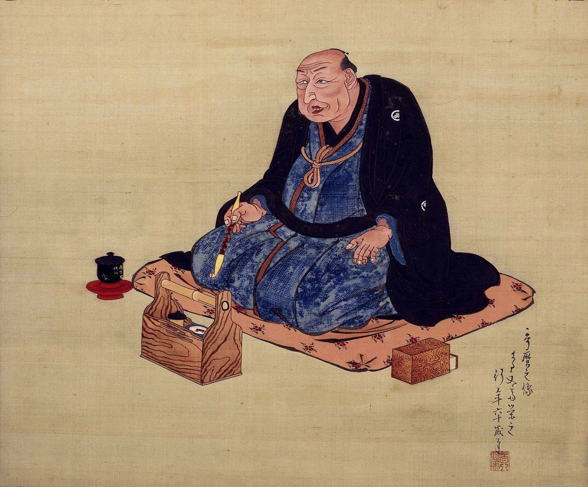 鳥文斎栄之「喜多川歌麿の肖像画」1815年