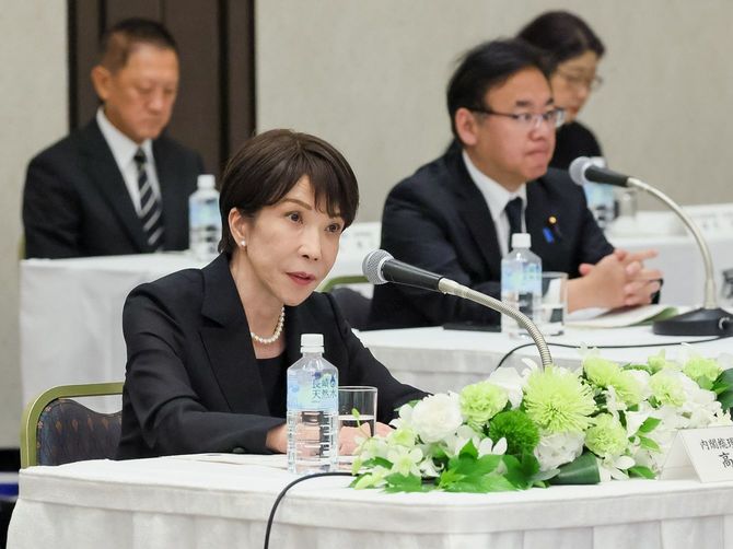 長崎原爆犠牲者慰霊平和祈念式典参列後、会見する高市総理(令和8年8月9日)