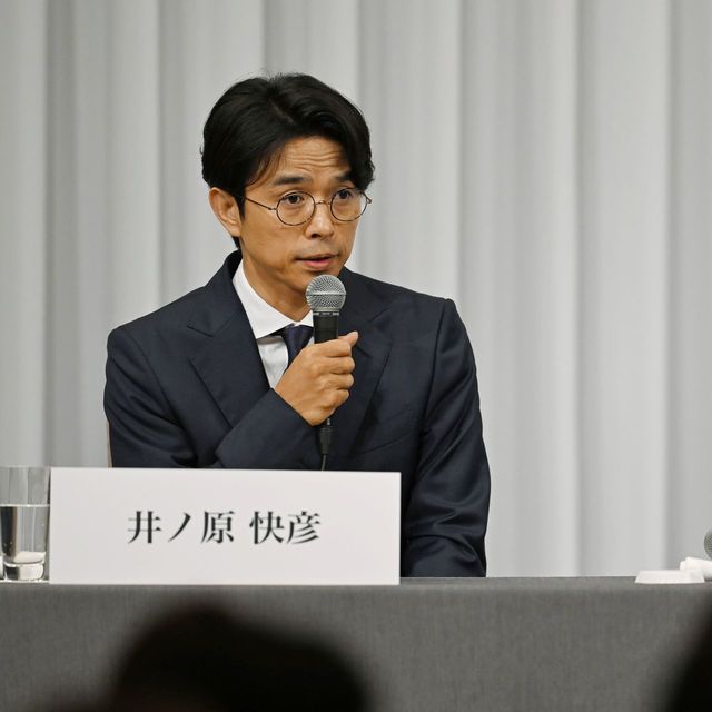 記者会見するジャニーズ事務所の井ノ原快彦氏＝2023年9月7日、東京都千代田区