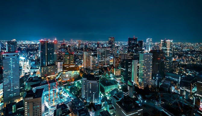 東京市街の空中写真