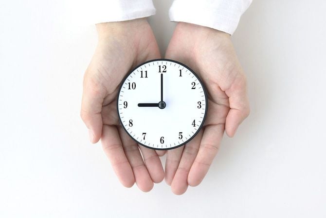 手のひらの上の時計