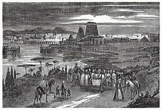 バビロンに強制移住されるユダヤ人のイラスト