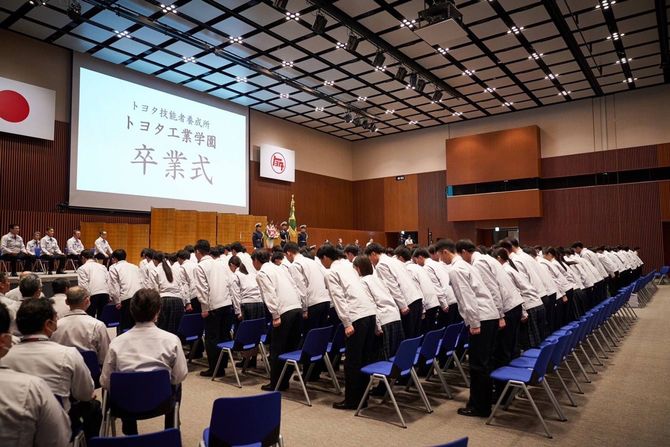 一糸乱れぬ動きで起立と礼をし、一人ひとりの名前に大きな声で返事をする卒業生が印象的だった