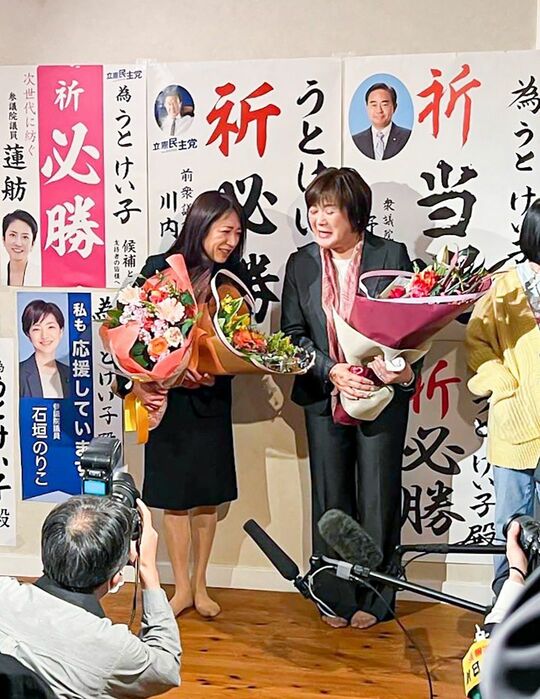 2023年4月9日、鹿児島県議会選に初当選した、うとけい子