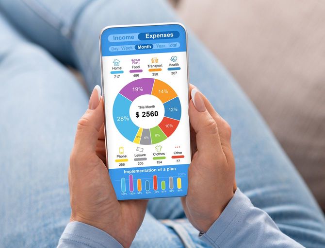 スマホのアプリで月の収入支出を確認