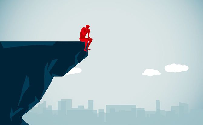 考え込んでいる人のイラスト