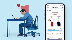 姿勢がアプリ上で可視化される。