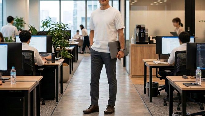 Tシャツ1枚でもスマートな着こなし(画像=プレジデントオンライン編集部にてAdobe Fireflyで作成)
