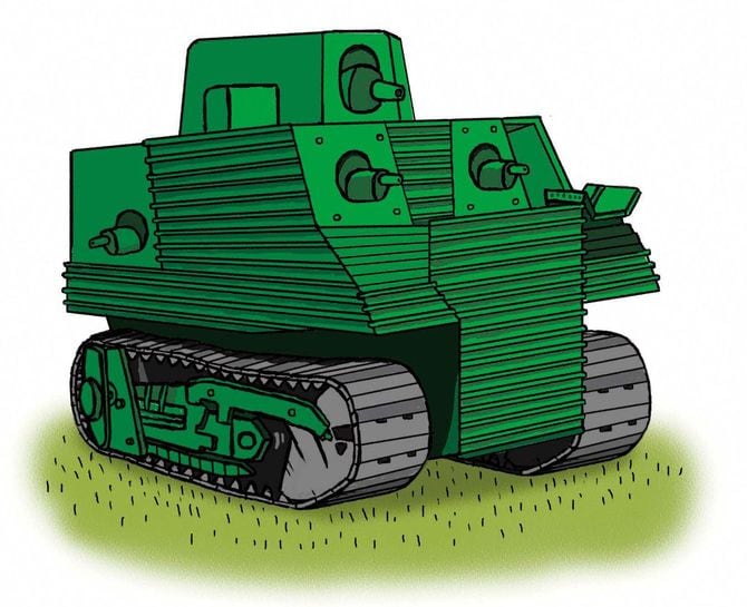 最高時速は24キロ。車体の安定が悪く、照準が合わせられないほど揺れたとか。