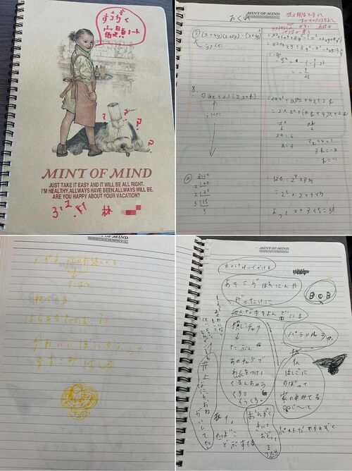 林眞須美死刑囚の長女が中3の時に使っていた数学ノート