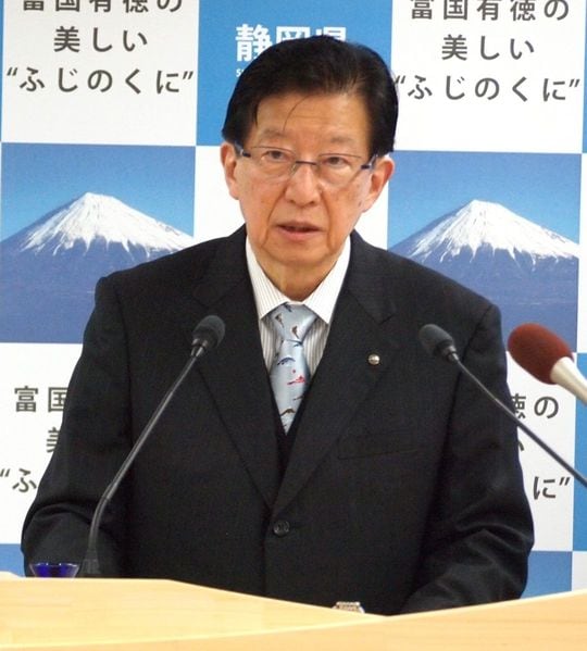 11月9日会見で南アルプスの状況を全く認識しない発言をする川勝知事（静岡県庁）