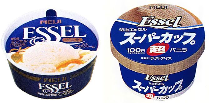 「エッセル」と「明治エッセル スーパーカップ 超バニラ」