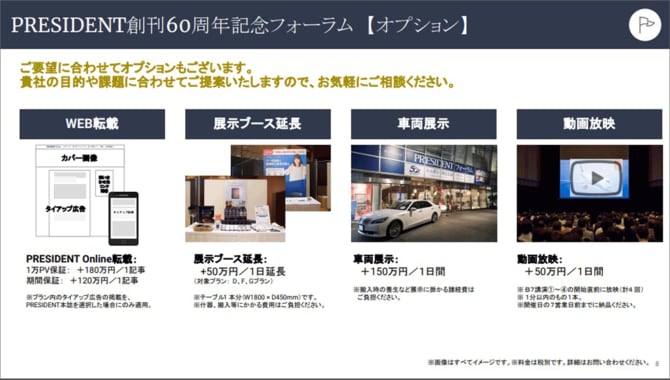 イベント限定の協賛プラン