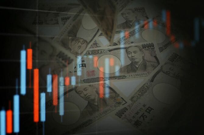 日本円とグラフ
