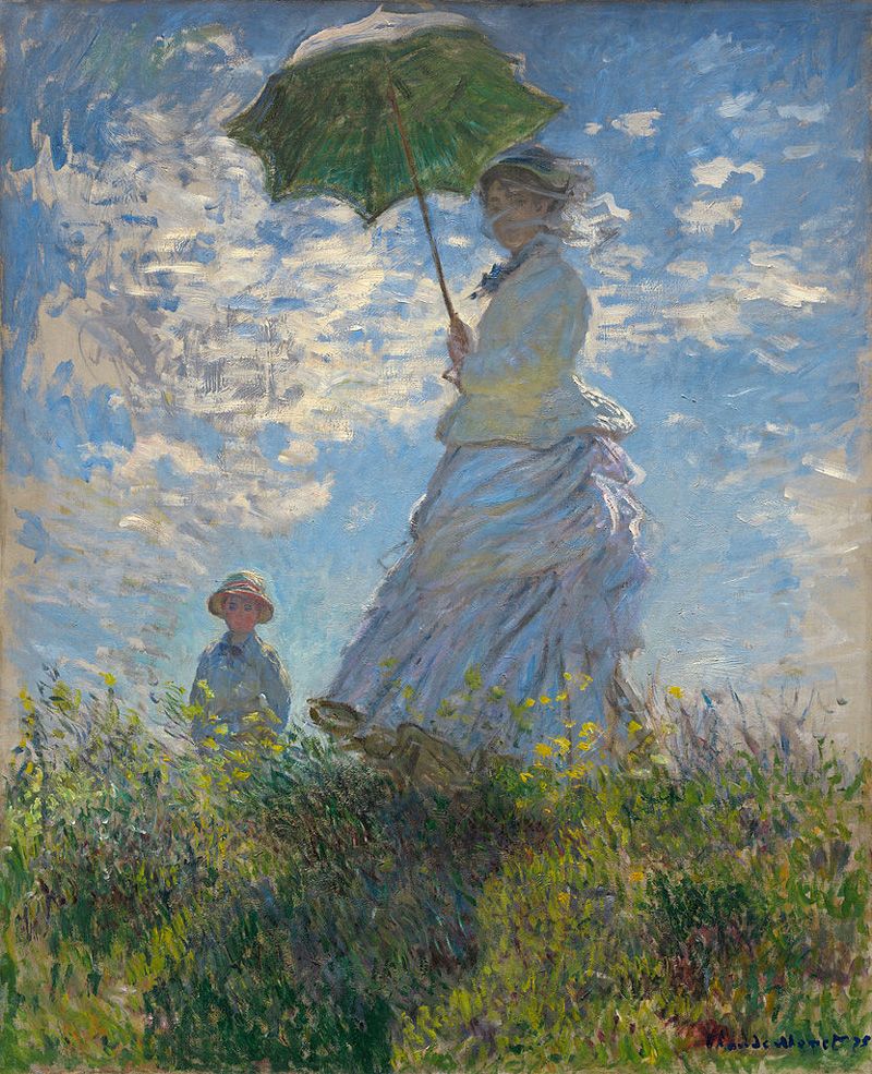 クロード・モネ『散歩、日傘をさす女性』、1875、油彩、キャンバス。ナショナル・ギャラリー（ワシントンD.C.）蔵