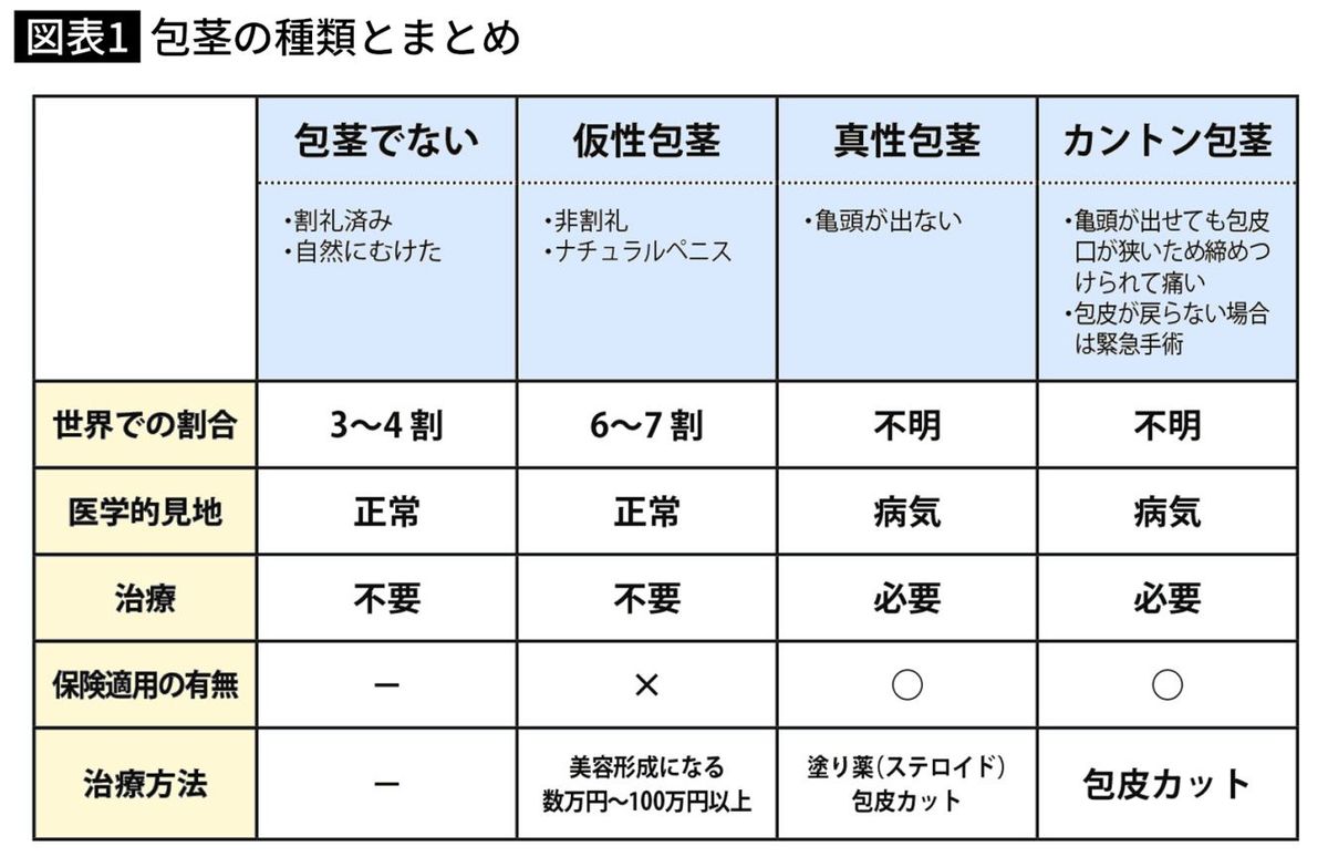 包茎の種類とまとめ