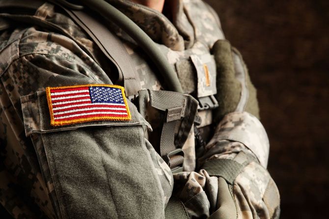 アメリカ軍の迷彩服を着た兵士