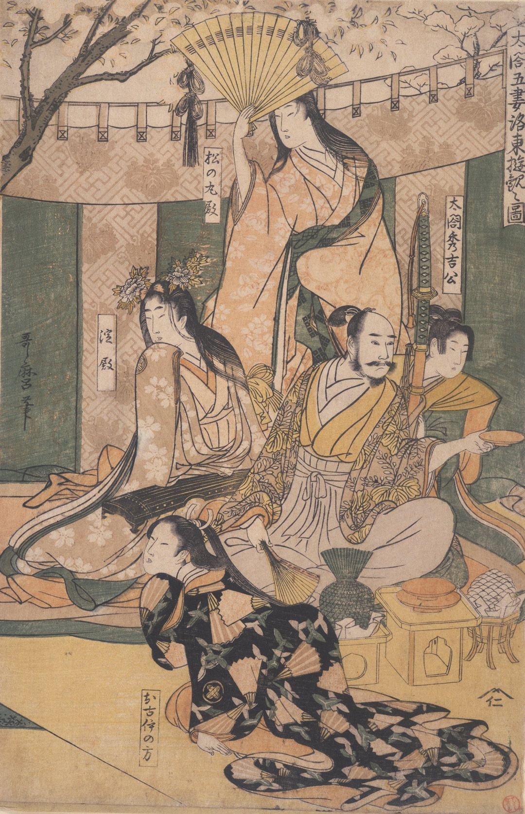 喜多川歌麿「太閤五妻洛東遊観之図」19世紀