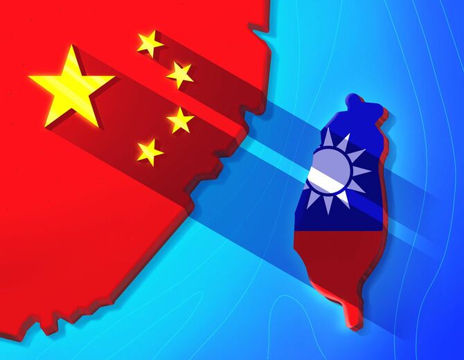 中国と台湾の関係のイラスト