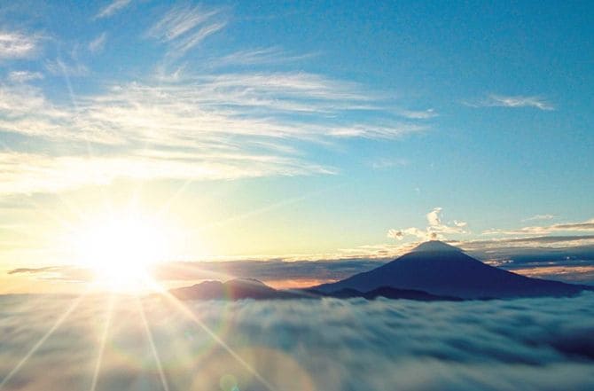 富士山と日の出と雲海