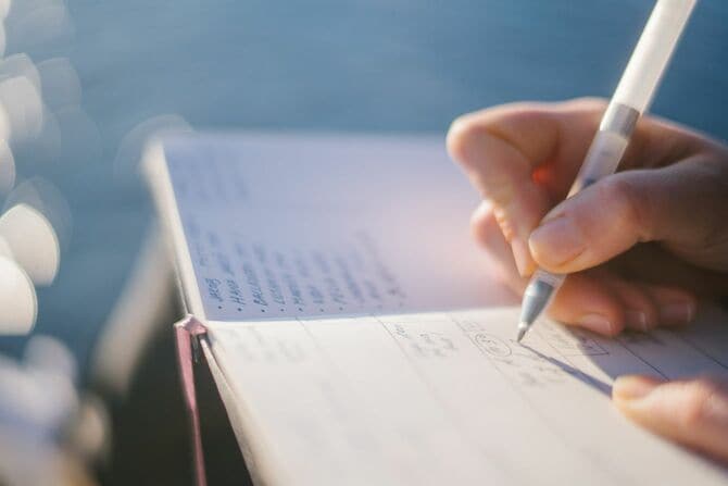 ノートに書き込む