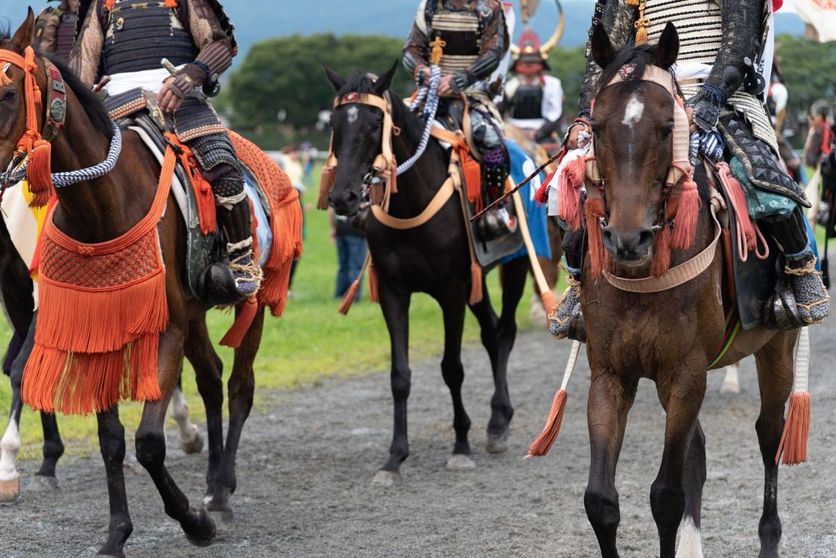 毎年7月に福島県相馬市で開催される「相馬野成」には、 伝統武士の鎧を身にまとって、たくさんの人が参加している