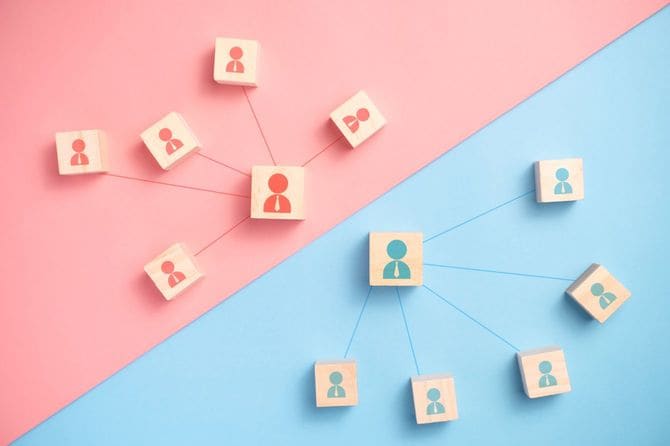 相対する人のつながり