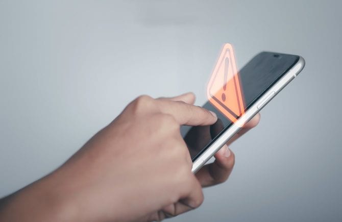 スマートフォンのエラー