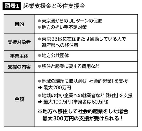 起業支援金と移住支援金