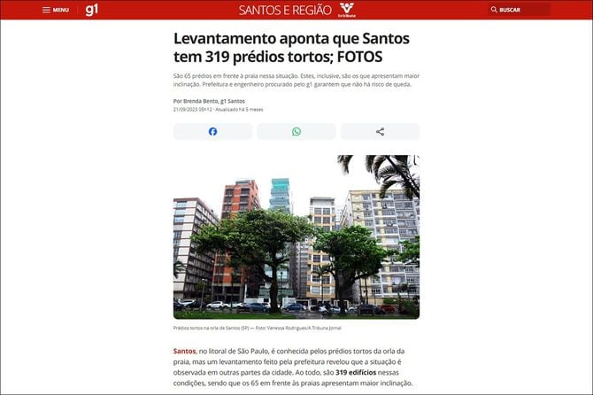 傾き物件が319棟に上ることを報じる地元紙