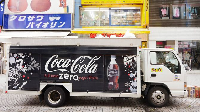 コカ・コーラゼロのトラック（渋谷にて）