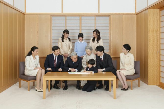 天皇、皇后両陛下（当時）と皇族方（2013年11月）