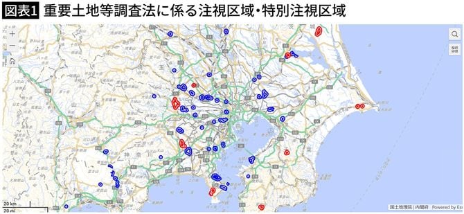 【図表1】重要土地等調査法に係る注視区域・特別注視区域