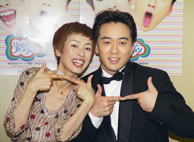 TBSのバラエティー番組「ぴったんこカンカン」出演者の久本雅美さん（左）とTBSアナウンサーの安住紳一郎さん。