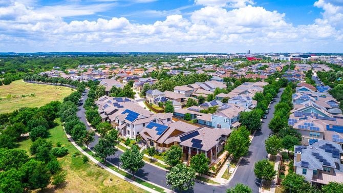 テキサス州オースティンのソーラーパネルコミュニティ